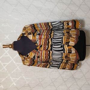 Lafayette 148 NY Blazer Jacket Womens Size 8 Brown Artsy Retro Career